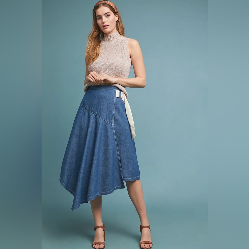 Anthropologie Pilcro Asymmetrical Denim Skirt